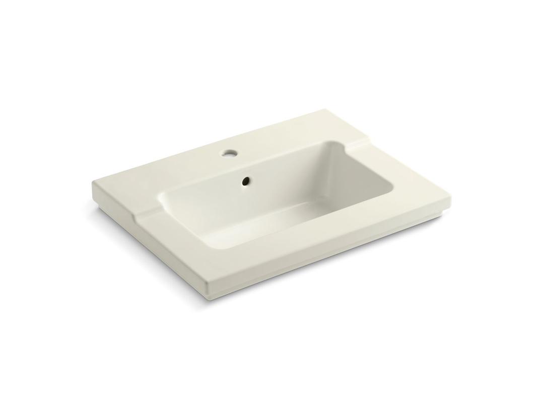 Kohler Tresham vanity-top bathroom sink with single faucet hole - Biscuit by Kohler