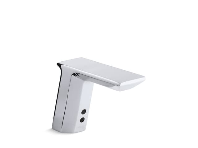 Kohler Geometric Touchless single-hole lavatory faucet with InsightE sensor technology, AC-powered, 0.5 gpm - Polished Chrome