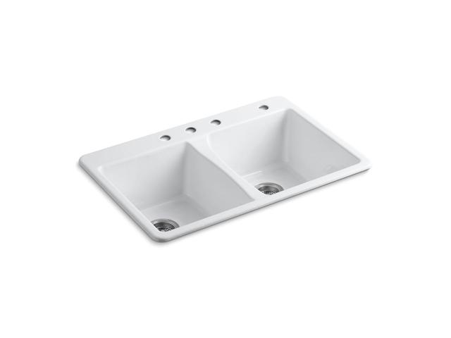 33'' top-mount double-bowl kitchen sink