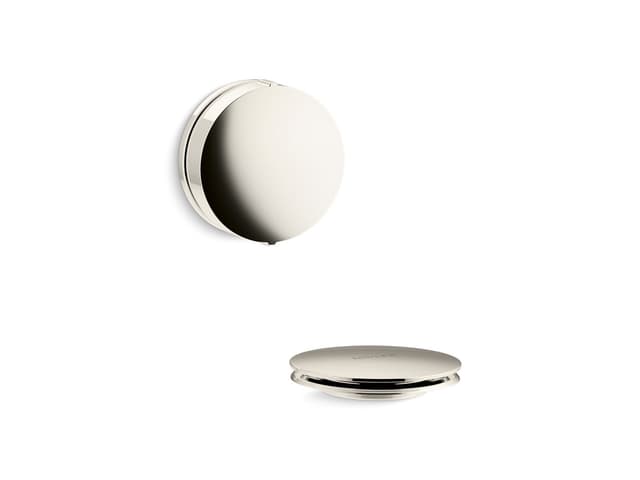 Kohler PureFloE Rotary-turn bath drain trim - Vibrant Polished Nickel