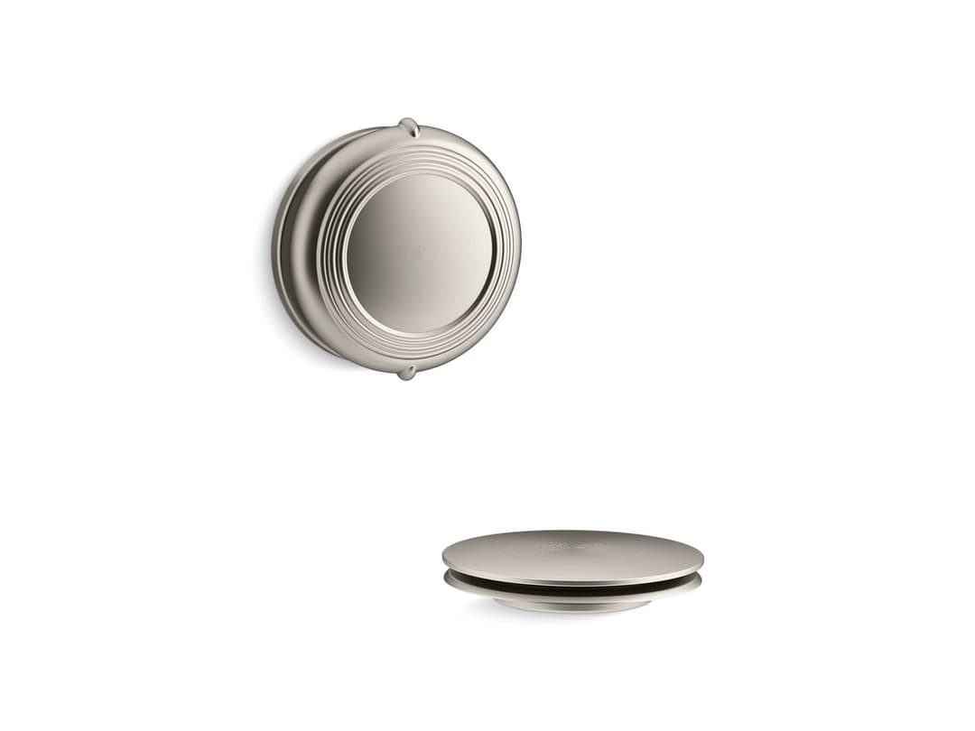 Kohler PureFloE Traditional rotary-turn bath drain trim - Vibrant Brushed Nickel by Kohler