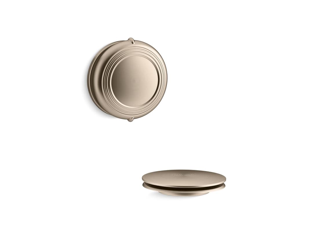 Kohler PureFloE Traditional rotary-turn bath drain trim - Vibrant Brushed Bronze by Kohler
