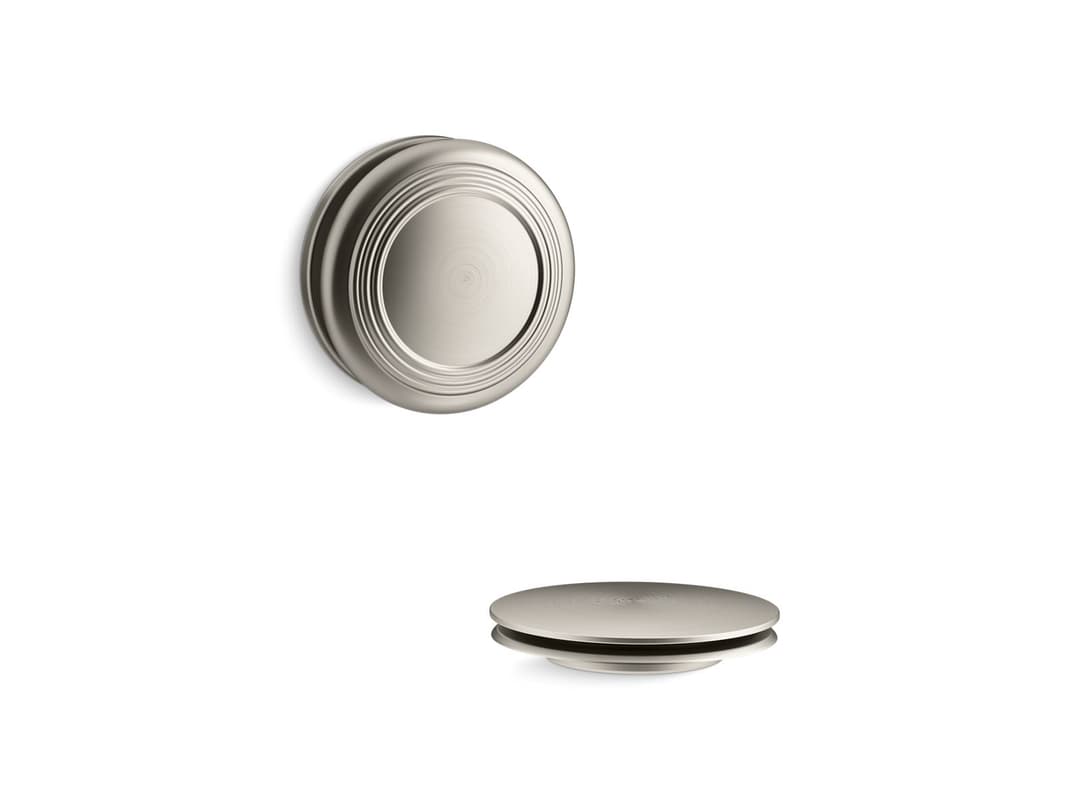 Kohler PureFloE Traditional push-button bath drain trim - Vibrant Brushed Nickel by Kohler