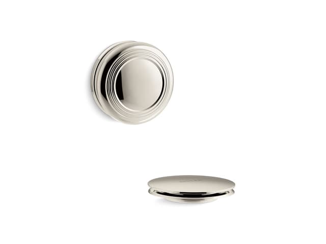 Kohler PureFloE Traditional push-button bath drain trim - Vibrant Polished Nickel