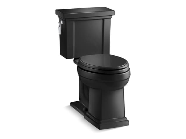 Kohler Tresham Two-piece elongated toilet, 1.28 gpf - Black