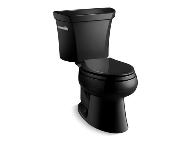 Kohler Wellworth Two-piece elongated toilet, 1.28 gpf - Black