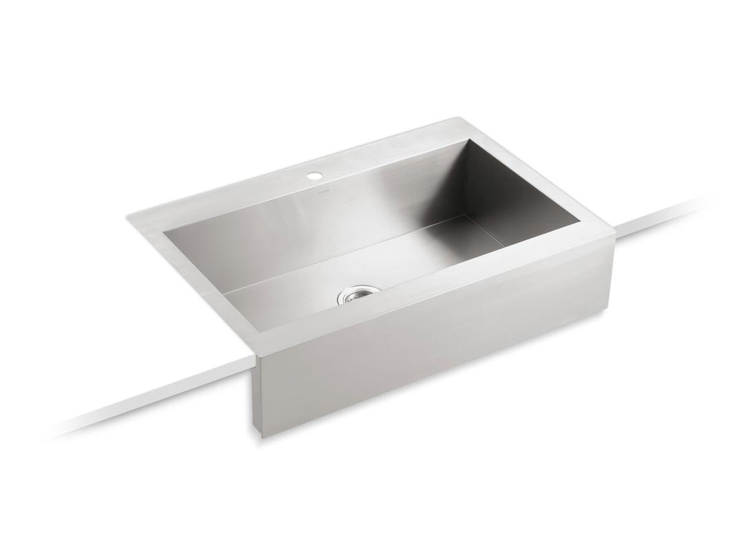 Kohler VaultE 35-3/4'' x 24-5/16'' x 9-5/16'' top-mount single-bowl stainless steel farmhouse kitchen sink for 36'' cabinet - Not Applicable by Kohler