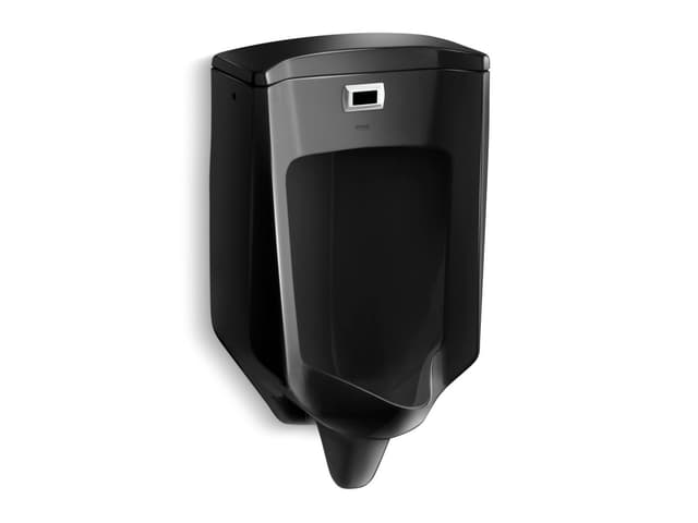 Kohler BardonE Wall-hung rear-spud touchless urinal, 0.5 gpf - Black