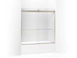 Kohler Levity Sliding bath door, 59-3/4'' H x 56-5/8 - 59-5/8'' W, with 1/4'' thick Frosted glass - Matte Nickel - image 1