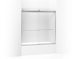 Kohler Levity Sliding bath door, 59-3/4'' H x 56-5/8 - 59-5/8'' W, with 1/4'' thick Frosted glass - Bright Silver - image 1