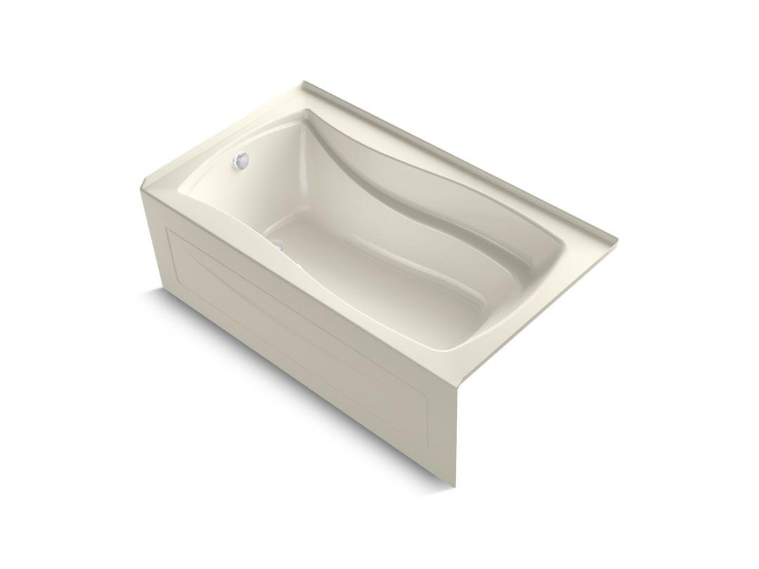 Kohler Mariposa 66'' x 36'' integral apron Heated BubbleMassageE air bath with left-hand drain - Biscuit by Kohler