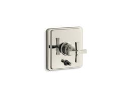 Kohler Pinstripe Rite-Temp valve trim with push-button diverter and cross handle - Polished Chrome - image 4