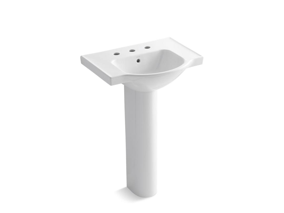 Veer 24'' rectangular pedestal bathroom sink by Kohler