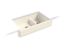 Kohler Whitehaven Smart Divide 35-1/2'' undermount double-bowl farmhouse kitchen sink with short apron - image 4