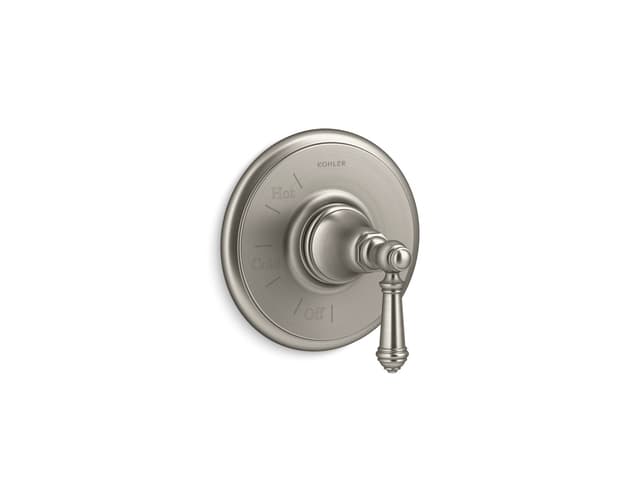 Kohler Artifacts Rite-Temp valve trim with lever handle - Vibrant Brushed Nickel