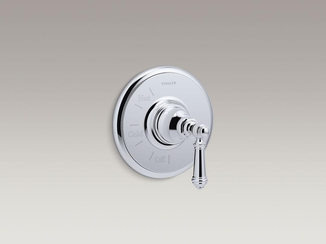 Artifacts Rite-Temp valve trim with lever handle - Polished Chrome by Kohler