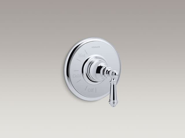 Kohler Artifacts Rite-Temp valve trim with lever handle - Polished Chrome