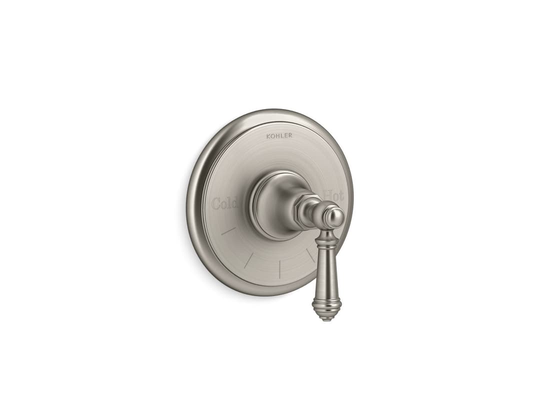 Kohler Artifacts MasterShower temperature control valve trim with lever handle - Vibrant Brushed Nickel by Kohler