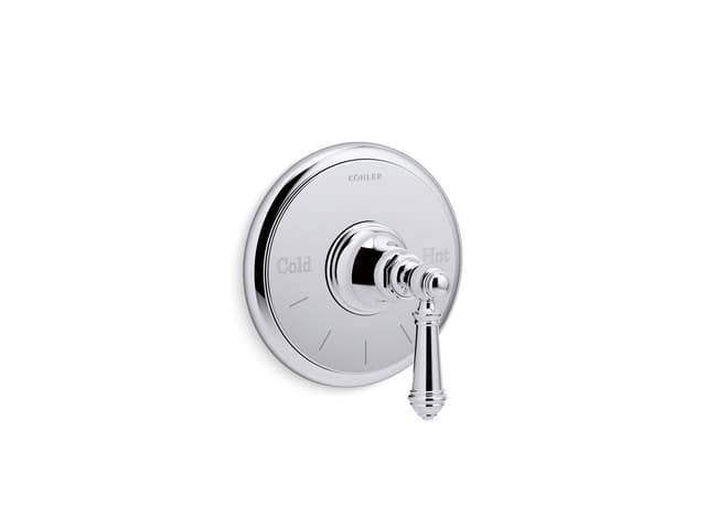 Kohler Artifacts MasterShower temperature control valve trim with lever handle - Polished Chrome