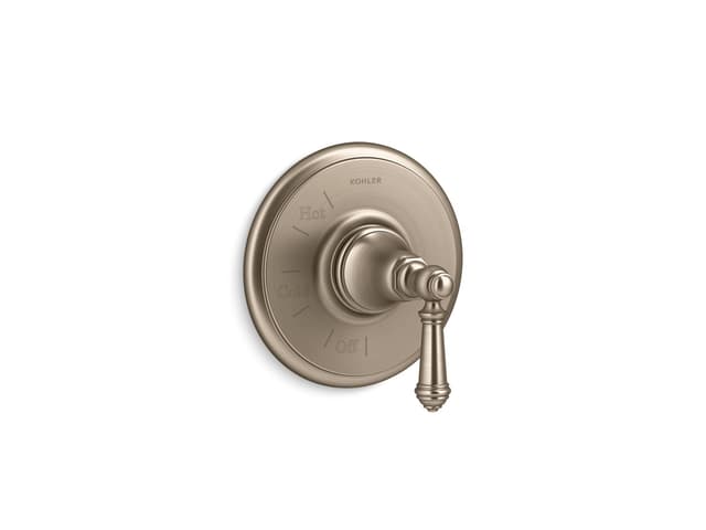 Kohler Artifacts Rite-Temp valve trim with lever handle - Vibrant Brushed Bronze