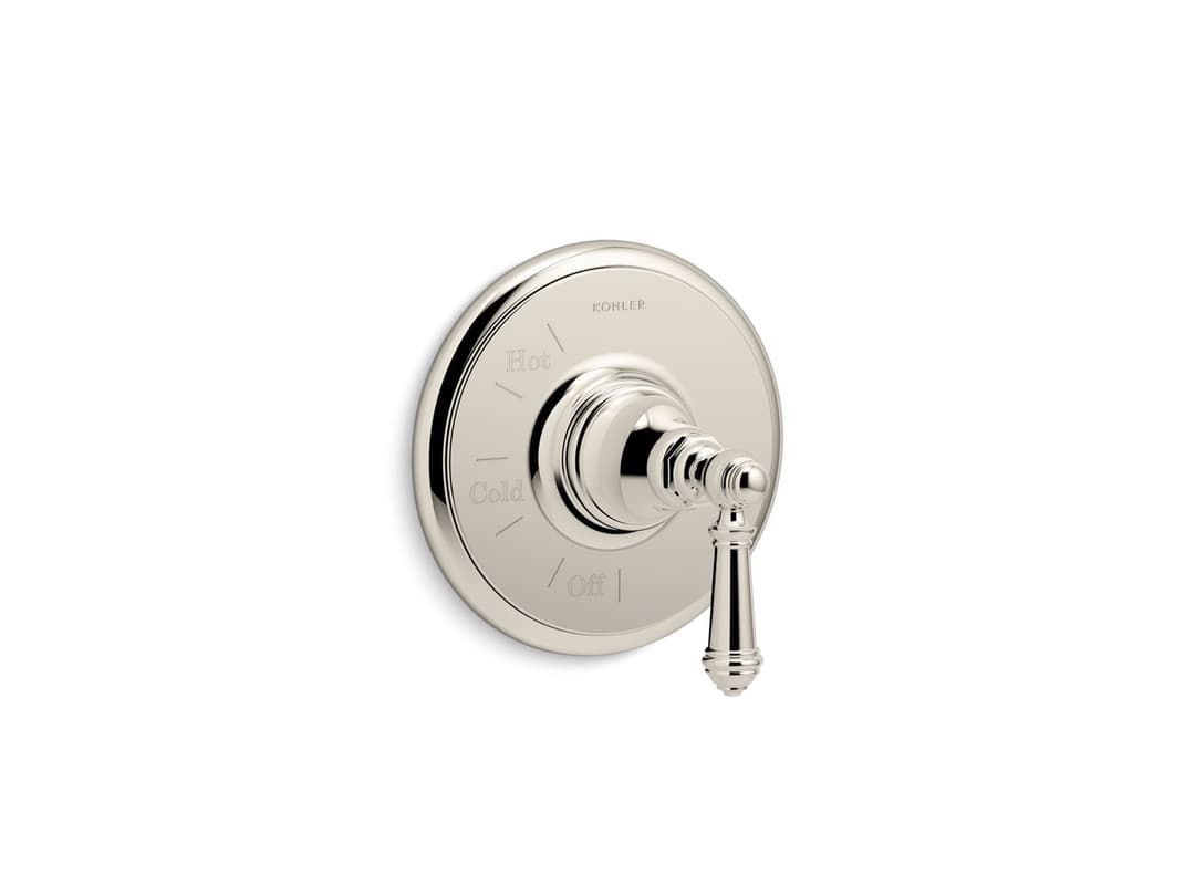 Kohler Artifacts Rite-Temp valve trim with lever handle - Vibrant Polished Nickel by Kohler