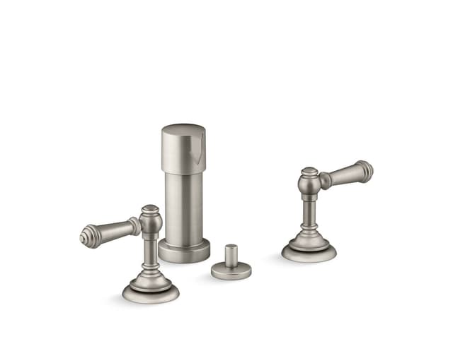 Kohler Artifacts Widespread bidet faucet with lever handles - Vibrant Brushed Nickel