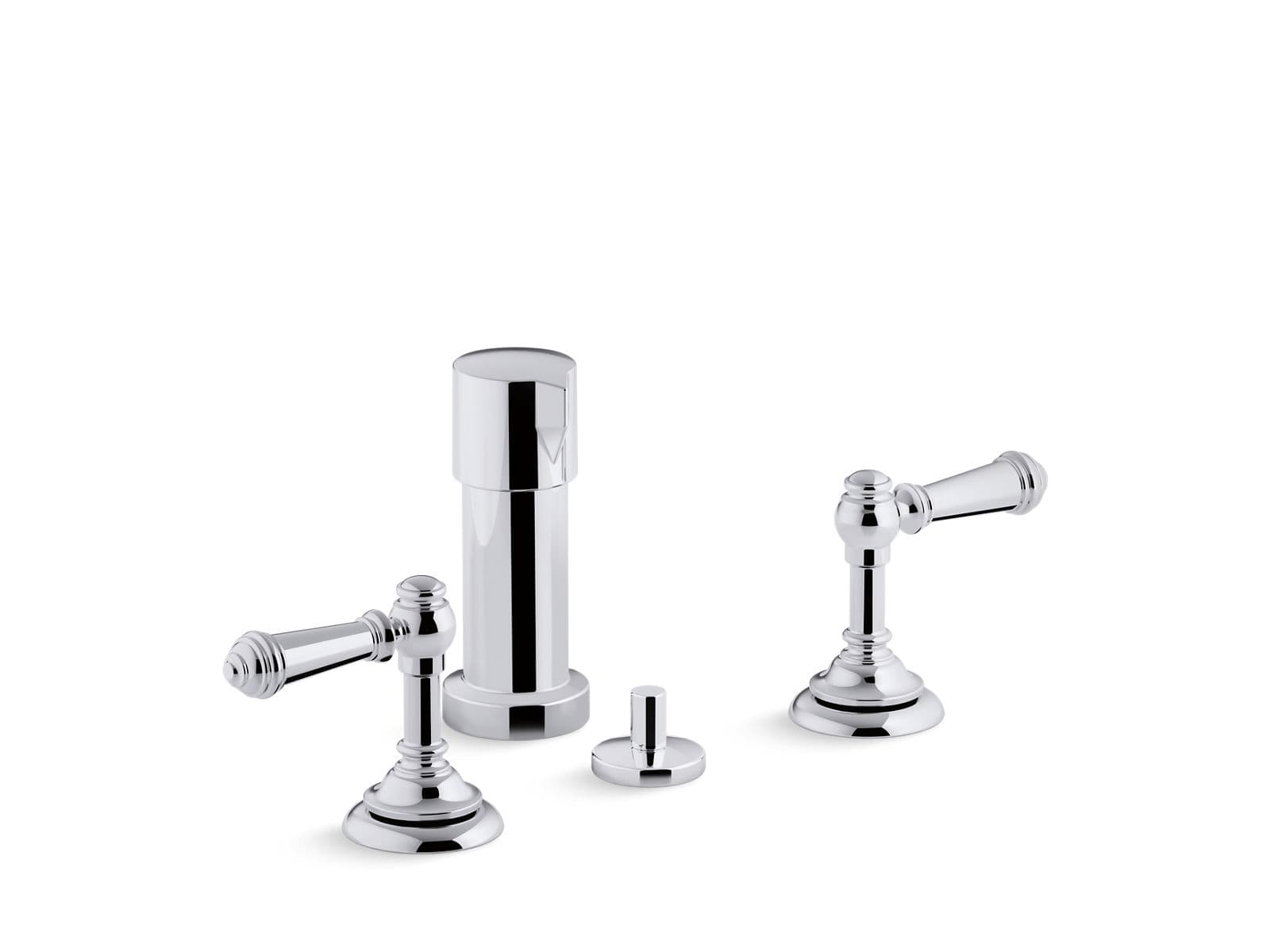 Kohler Artifacts Widespread bidet faucet with lever handles - Polished Chrome by Kohler