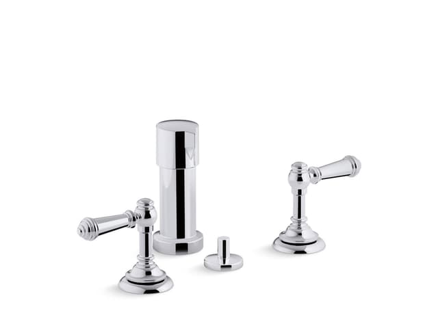Kohler Artifacts Widespread bidet faucet with lever handles - Polished Chrome