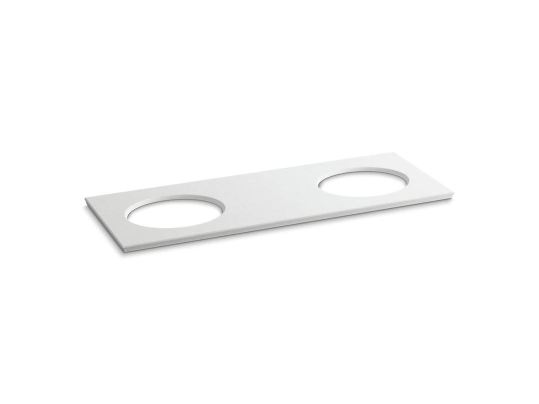 Kohler Solid/Expressions 61'' vanity-top with double Verticyl oval cutout - White Expressions by Kohler