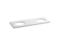 Kohler Solid/Expressions 61'' vanity-top with double Verticyl oval cutout - White Expressions - image 1