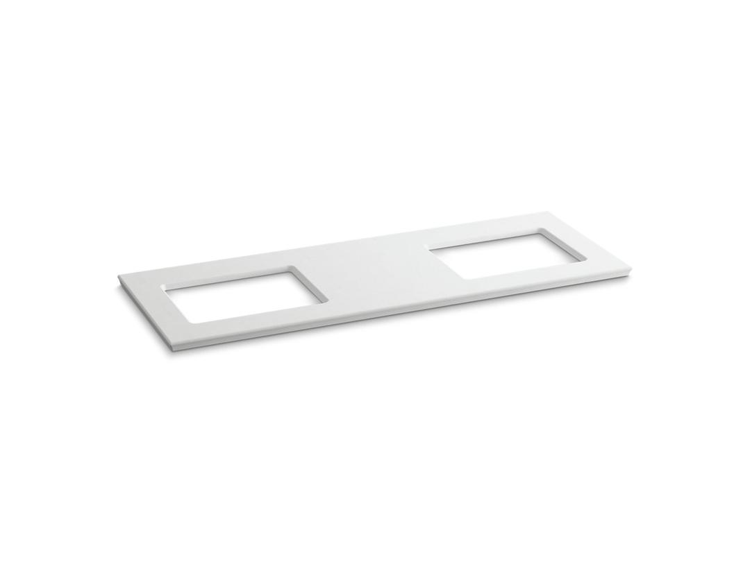 Kohler Solid/Expressions 61'' vanity-top with double Verticyl rectangular cutout - White Expressions by Kohler