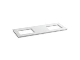 Kohler Solid/Expressions 61'' vanity-top with double Verticyl rectangular cutout - White Expressions - image 1