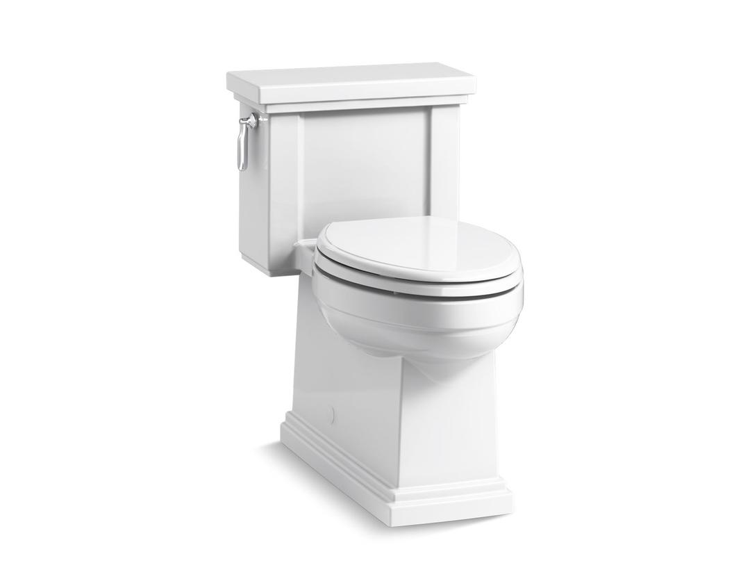 Kohler Tresham One-piece compact elongated toilet with skirted trapway, 1.28 gpf - White by Kohler