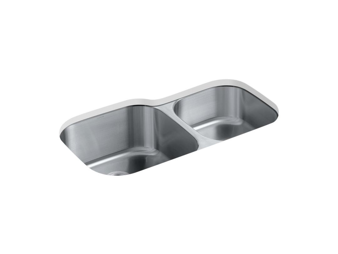 Kohler Undertone Preserve 35-1/8'' x 20-1/8'' x 9-3/4'' Undermount extra large/medium double-bowl kitchen sink - Not Applicable by Kohler