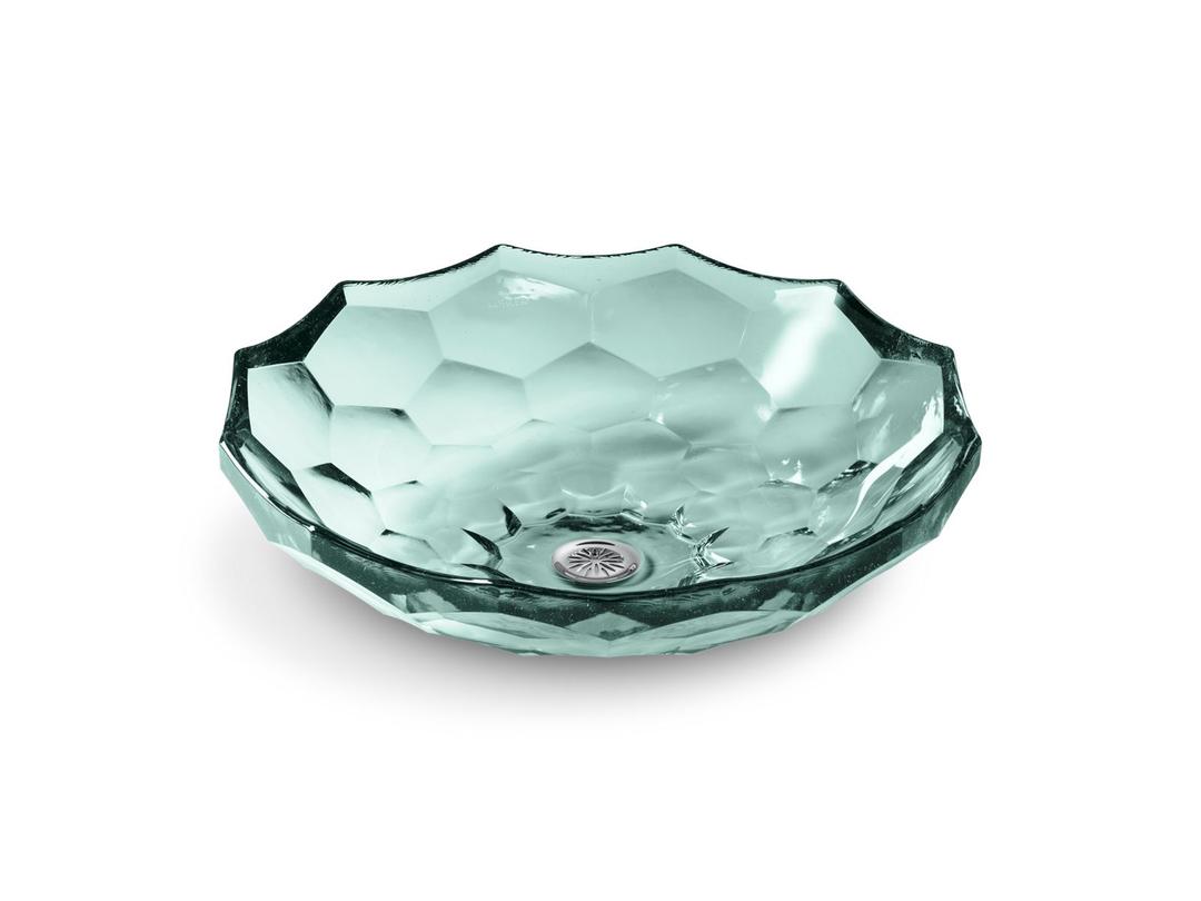 BrioletteE 17-1/2'' round vessel bathroom sink, no overflow - Translucent Dew by Kohler