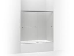 Kohler Revel Sliding bath door, 55-1/2'' H x 56-5/8 - 59-5/8'' W, with 5/16'' thick Crystal Clear glass - Anodized Brushed Nickel - image 1