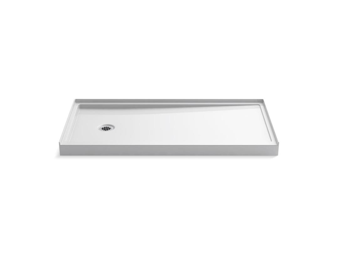 Kohler Rely 60'' x 30'' alcove shower base, left drain - White by Kohler