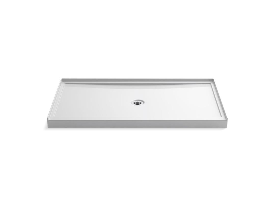 Kohler Rely 60'' x 34'' alcove shower base, center drain - White by Kohler