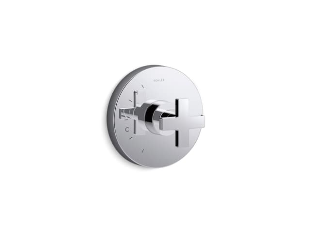 Kohler Composed Rite-Temp valve trim with cross handle - Polished Chrome
