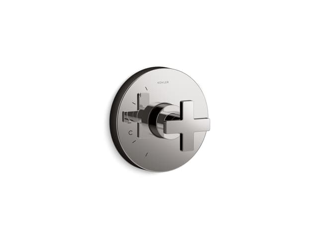 Kohler Composed Rite-Temp valve trim with cross handle - Vibrant Titanium