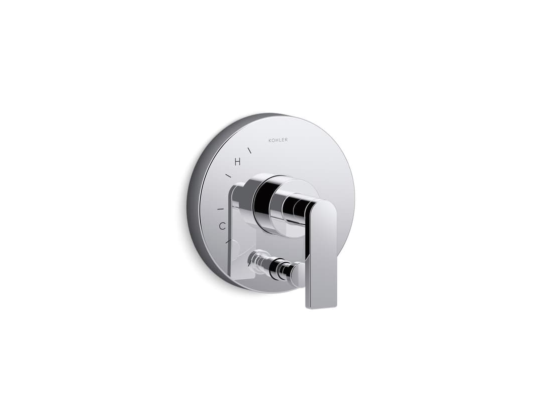 Kohler Composed Rite-Temp valve trim with push-button diverter and lever handle - Polished Chrome by Kohler