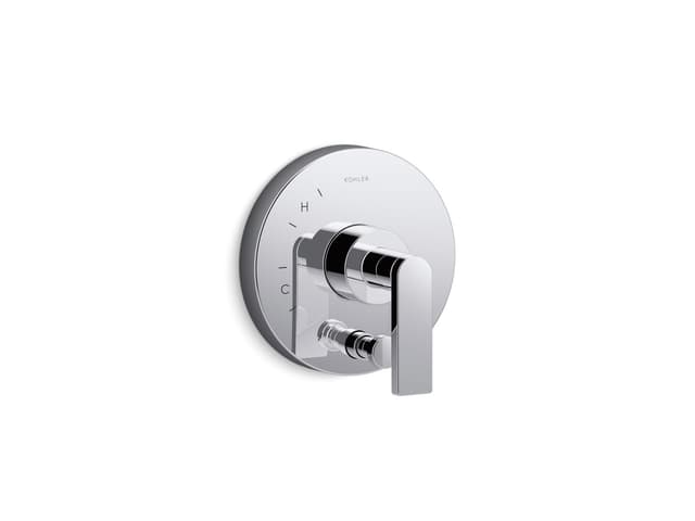 Kohler Composed Rite-Temp valve trim with push-button diverter and lever handle - Polished Chrome