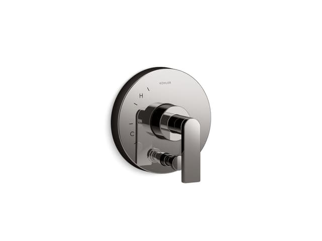 Kohler Composed Rite-Temp valve trim with push-button diverter and lever handle - Vibrant Titanium