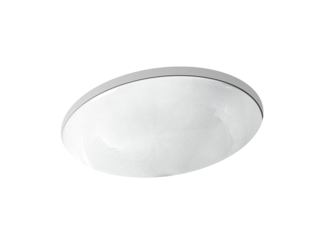 Kohler SartorialE Paisley Caxton 19-1/4'' oval undermount bathroom sink, no overflow - White Sartorial Paisley by Kohler