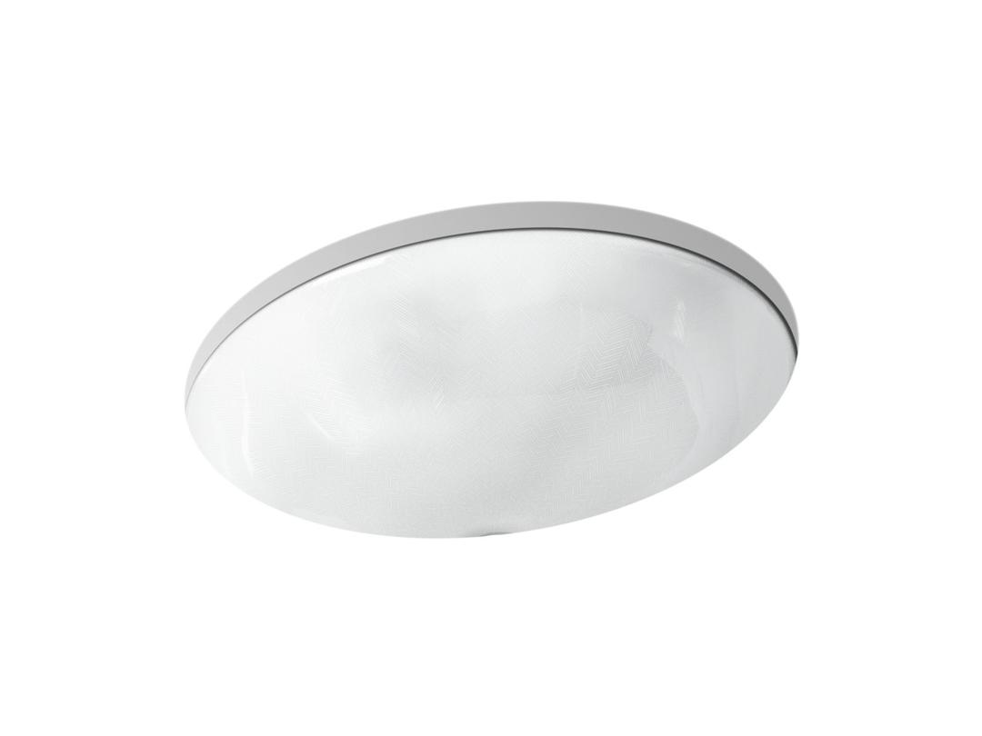 Kohler SartorialE Herringbone Caxton 19-1/4'' oval undermount bathroom sink, no overflow - White Sartorial Herringbone by Kohler