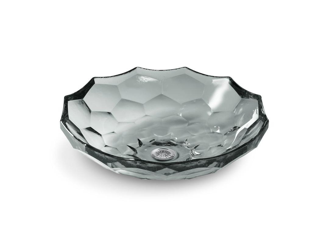 BrioletteE 17-1/2'' round vessel bathroom sink, no overflow - Translucent Stone by Kohler
