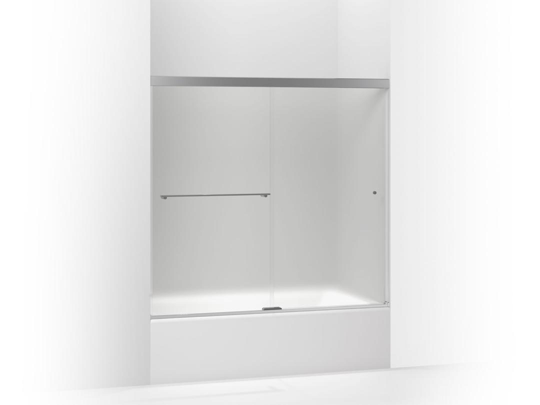 Revel Sliding bath door, 55-1/2'' H x 56-5/8 - 59-5/8'' W, with 5/16'' thick Frosted glass by Kohler