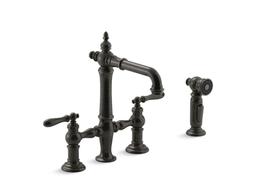 Artifacts Two-hole bridge bar sink faucet with side sprayer - image 4