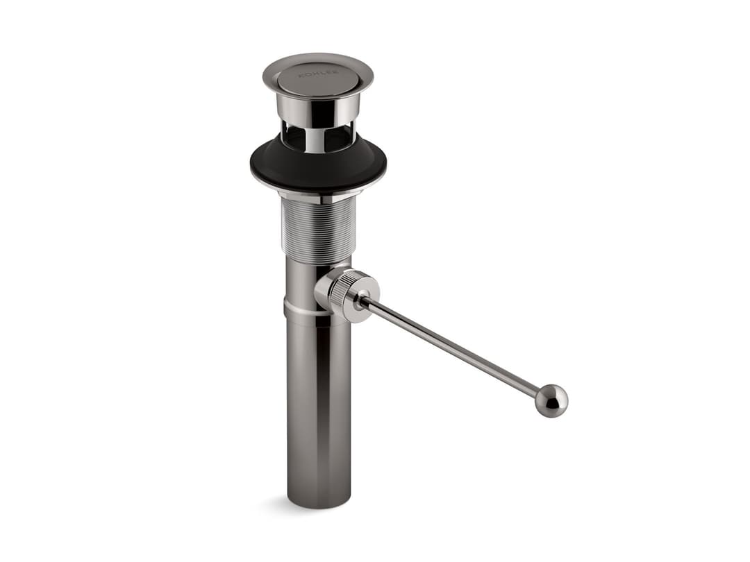 Kohler Premier pop-up drain, exposed, with overflow - Vibrant Titanium by Kohler