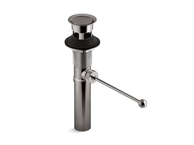 Kohler Premier pop-up drain, exposed, with overflow - Vibrant Titanium